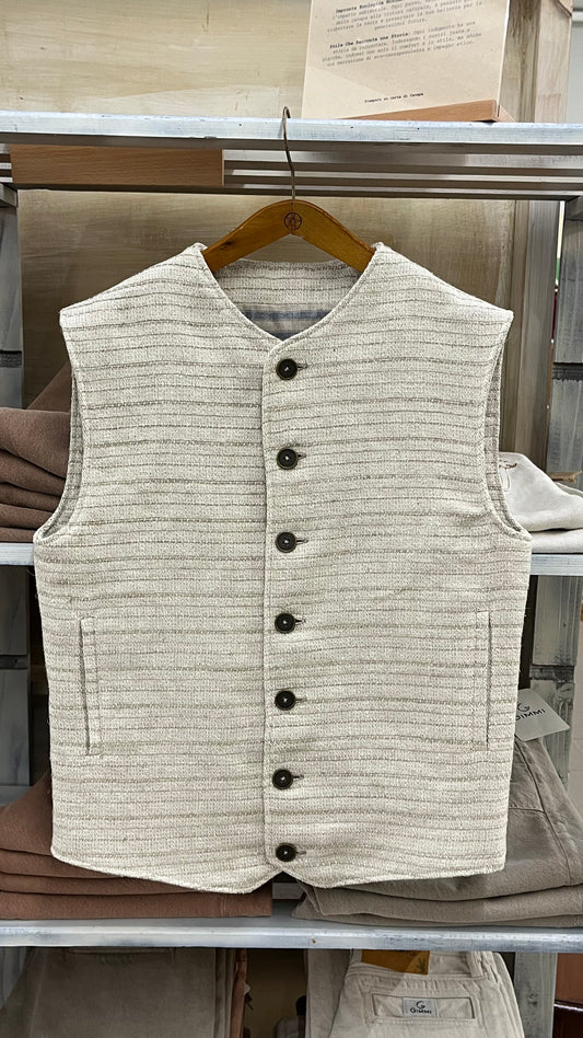 GILET IN CANAPA ARTIGIANALE - TESSUTO A MANO OTTOCENTESCO
