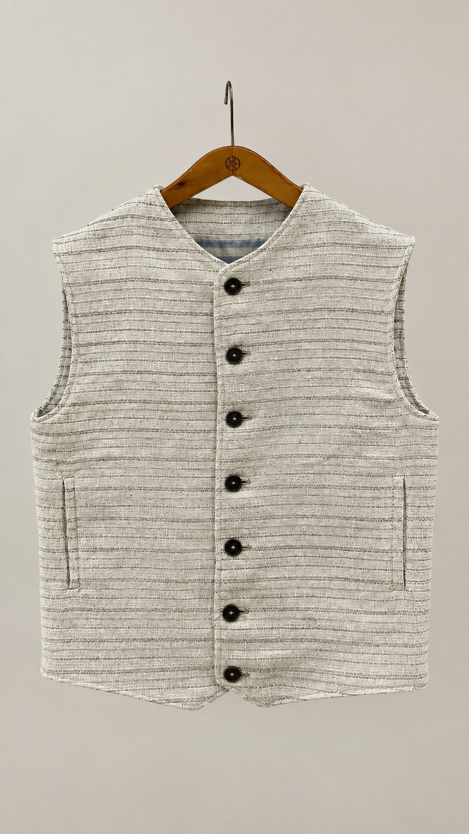 GILET IN CANAPA ARTIGIANALE - TESSUTO A MANO OTTOCENTESCO